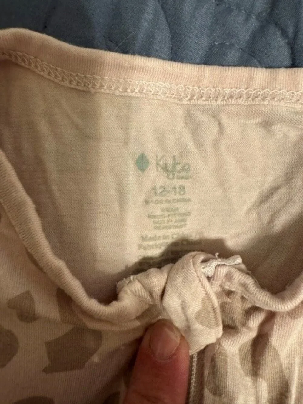KYTE ZIPPERED PAJAMAS FOR LITTLE GIRL, SIZE 12/18 MONTHS, 2 ZIPPERS